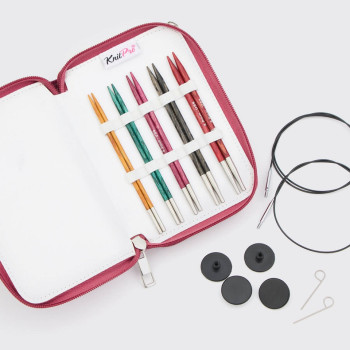 Set s dřevěnými výměnnými kruhovými jehlicemi KnitPro Dreamz délka 10